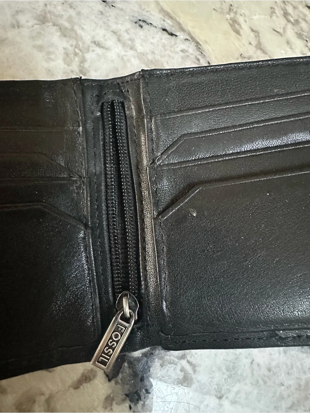 Fossil Black Leather Men’s Card Holder Wallet